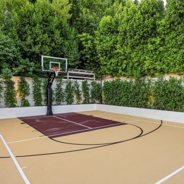 backyard with basketball court